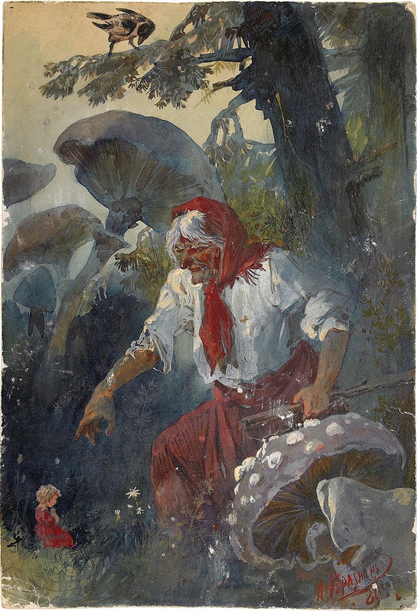 Baba Yaga, 1889 av Nikolai Nikolayevich Karasin