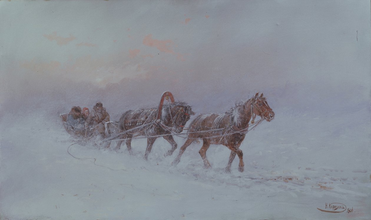 Snöstorm, 1901 av Nikolai Nikolayevich Karasin
