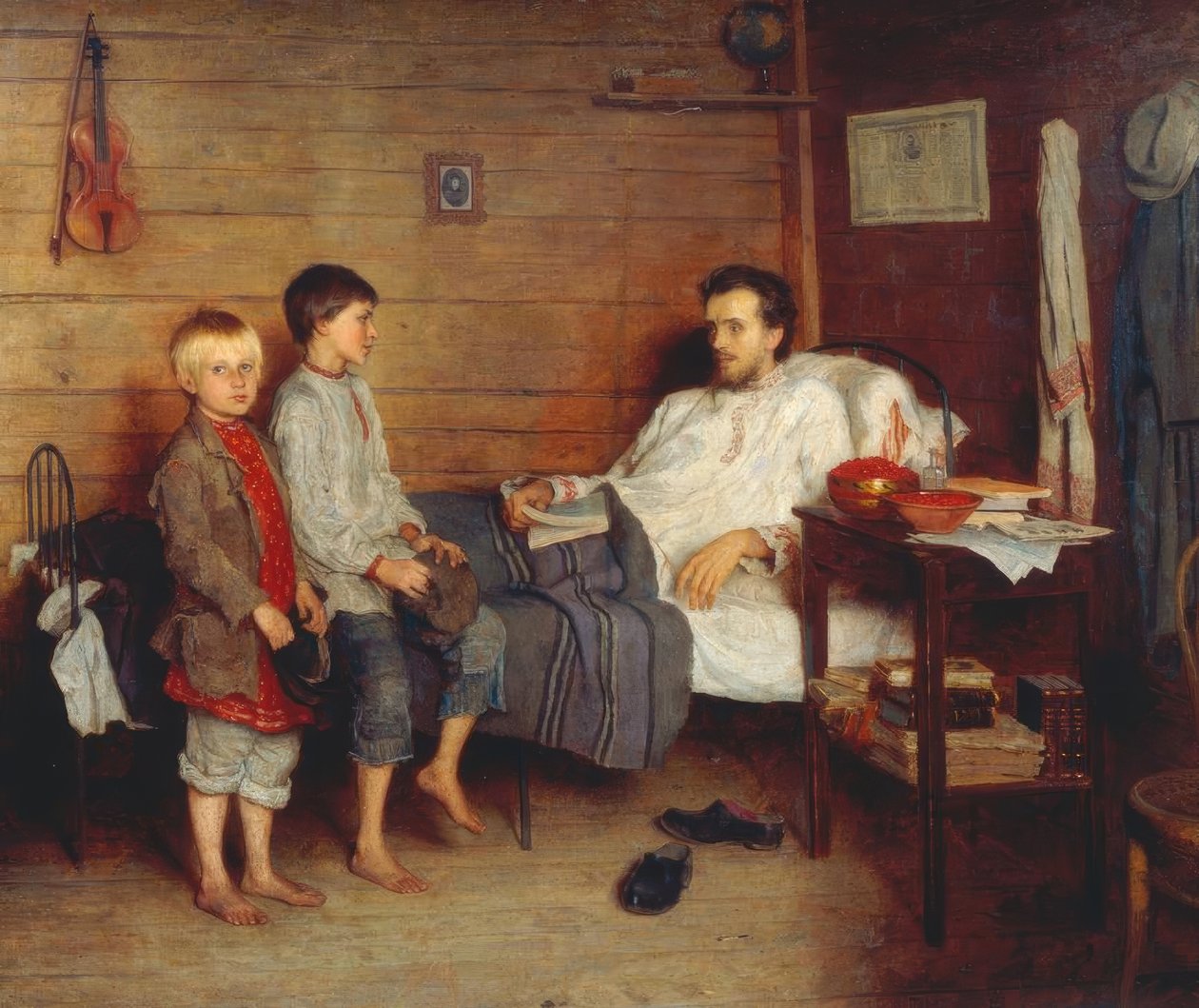 Med den sjuka läraren av Nikolai P. Bogdanow Bjelski