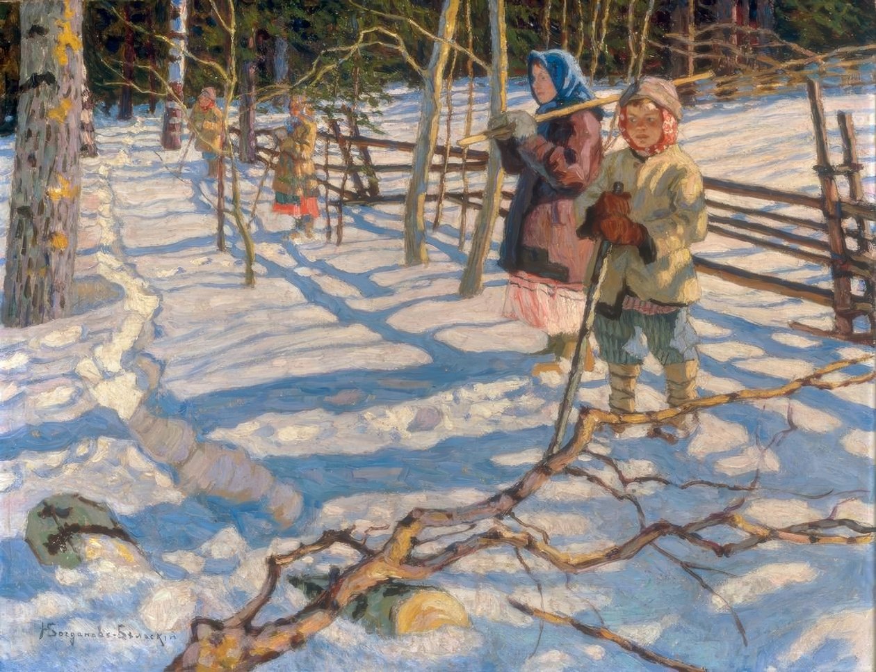 Barn i snön av Nikolai P. Bogdanow Bjelski