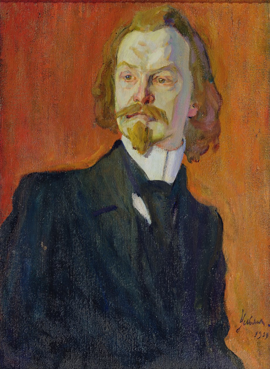 Porträtt av Konstantin Balmont av Nikolai Pavlovich Ulyanov