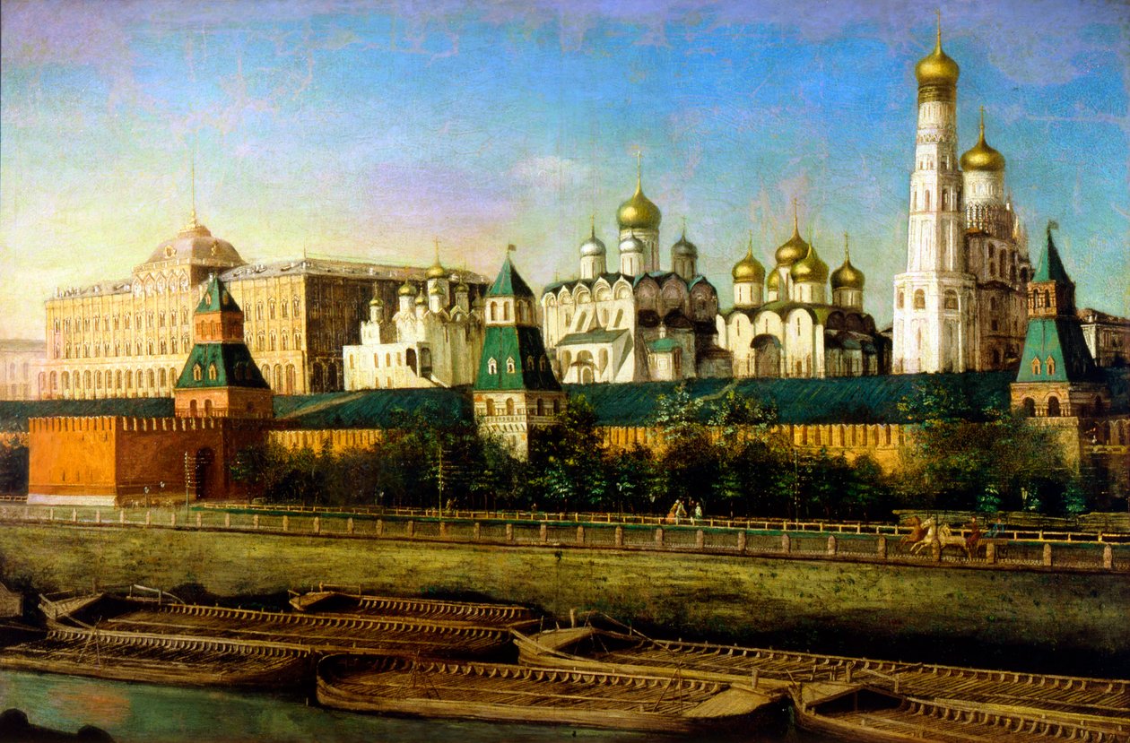 "Utsikt över Moskva Kreml", 1800-talet av Nikolai Podklyuchnikov