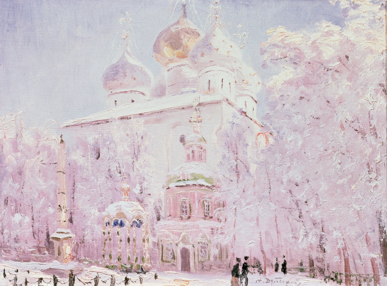 Vinter i Trinity-St. Sergius Lavra i Sergiyev Posad, c.1910 av Nikolay Nikanorovich Dubovskoy