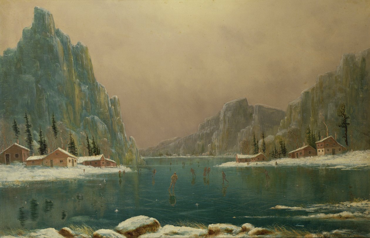 Konståkning på en sjö av Nils Hans Christiansen