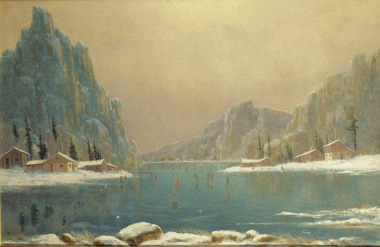 Skaters on a Lake, 1800-talet av Nils Hans Christiansen
