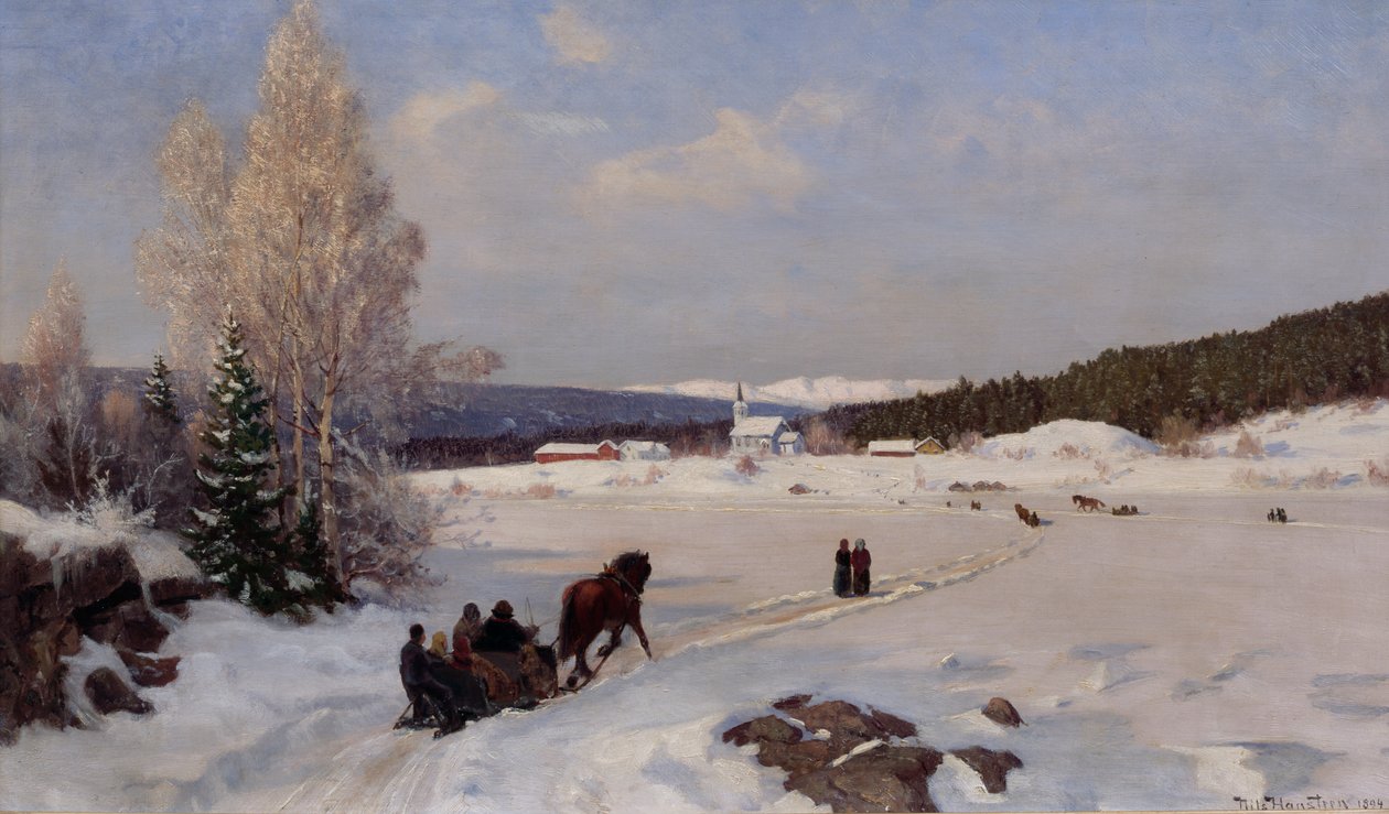 Slädetur till kyrkan av Nils Hansteen