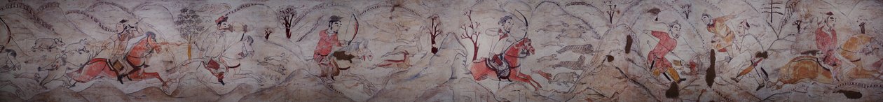 Mural from a tomb of Northern Qi Dynasty in Jiuyuangang, Xinzhou av Northern Qi Dynasty Chinese Scool