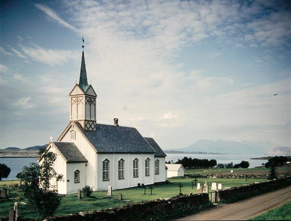 Typisk bykyrka, ca 1796 av Norwegian School