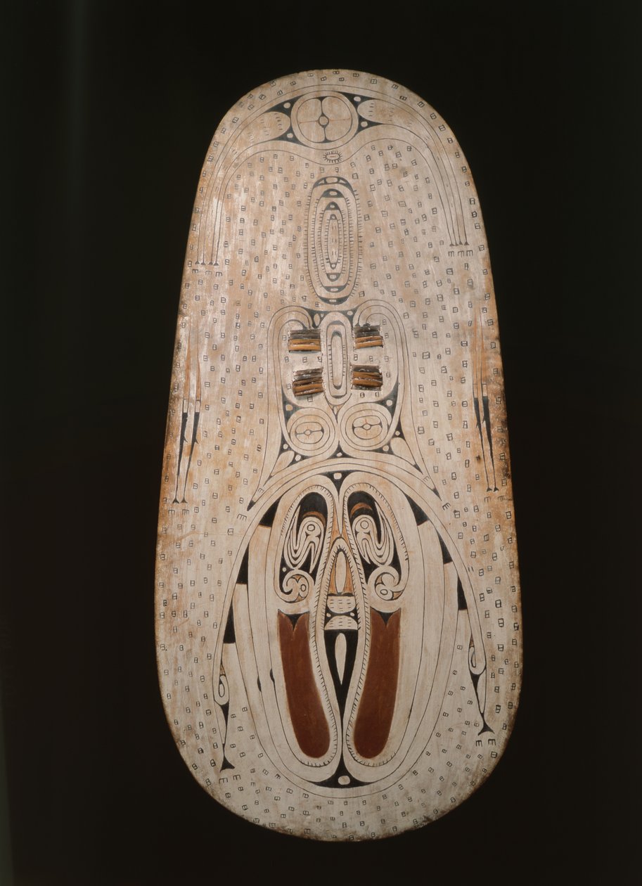 Sköld, Trobriand Islands, (målat trä) av Oceanic