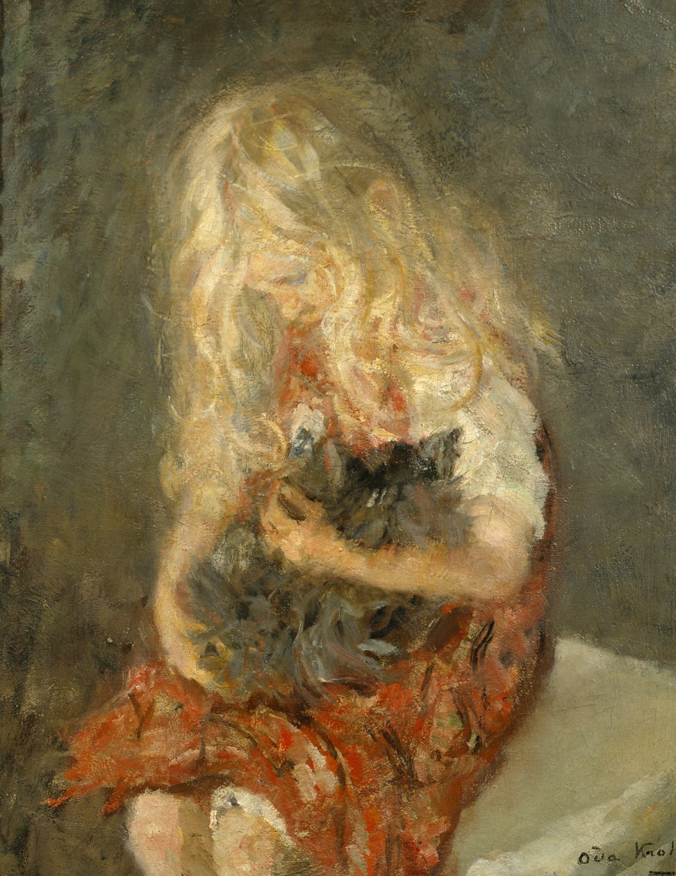 Flicka med katt av Oda Krohg
