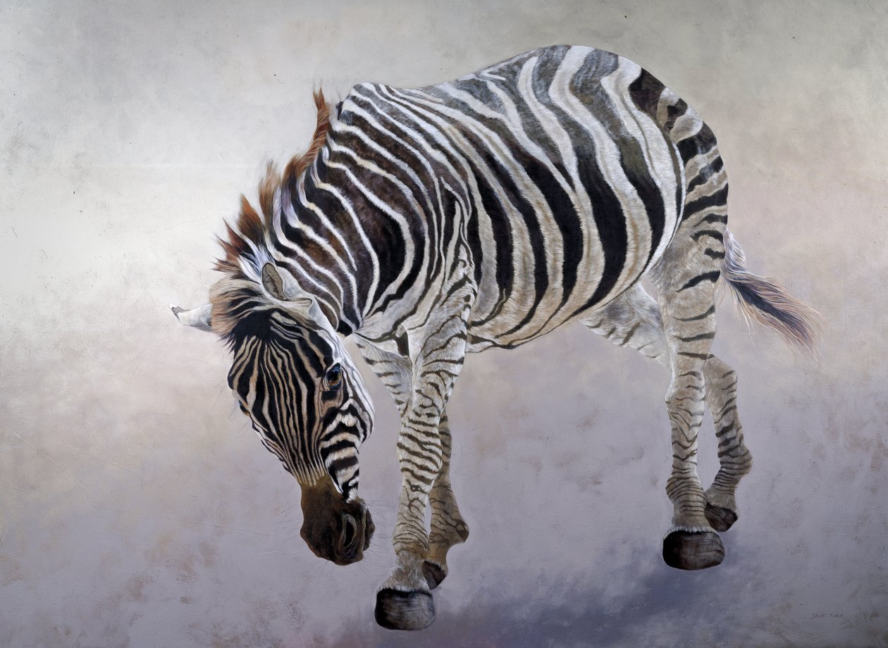 Equus burchelli 2, 2010 (akryl på duk) av Odile Kidd