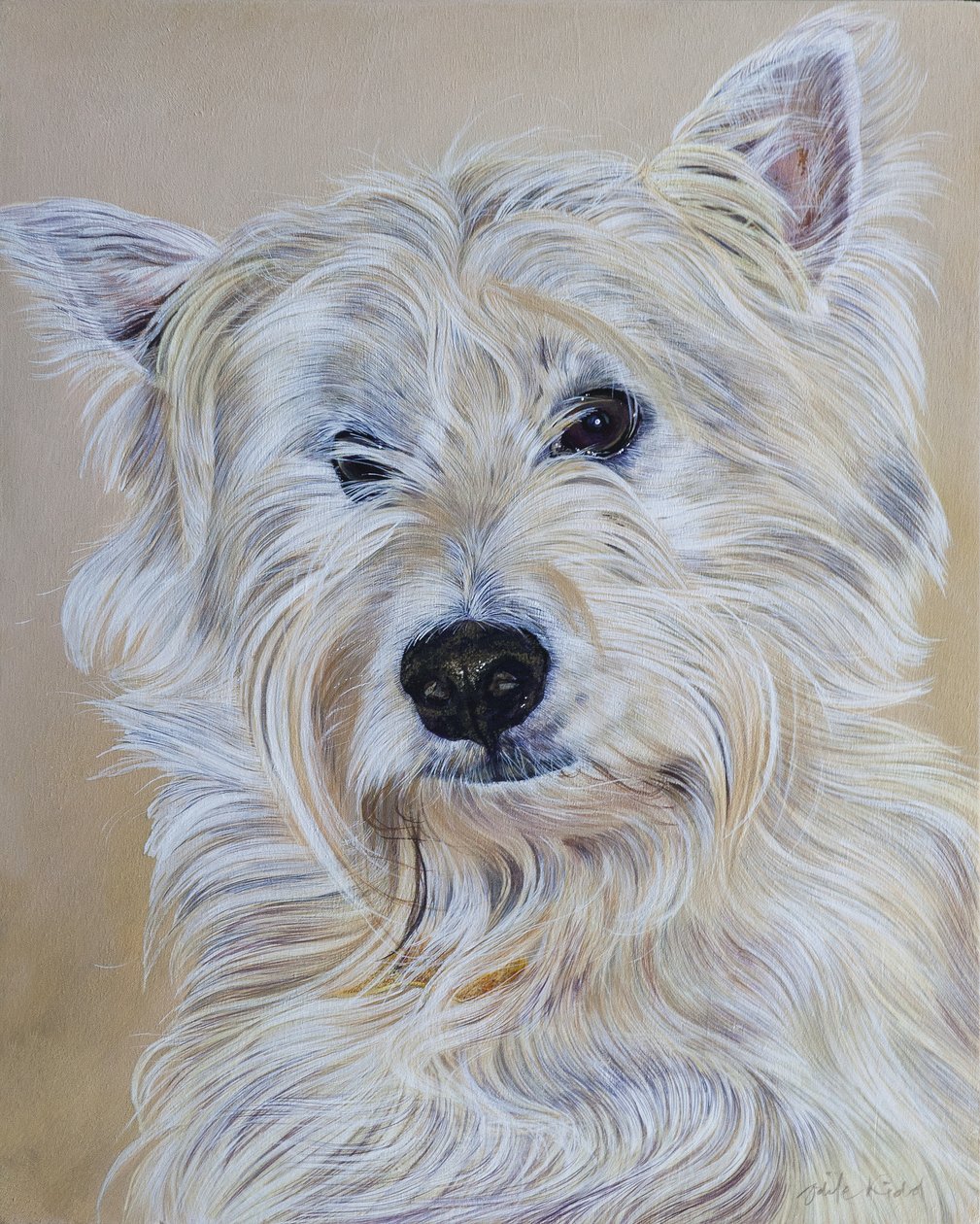 Hamish, 2011 (akryl på trä) av Odile Kidd