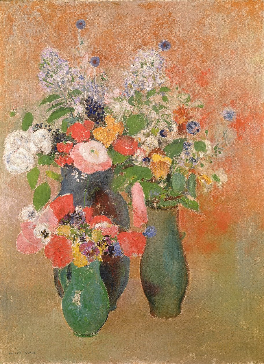 Blommors stilleben, 1910 av Odilon Redon
