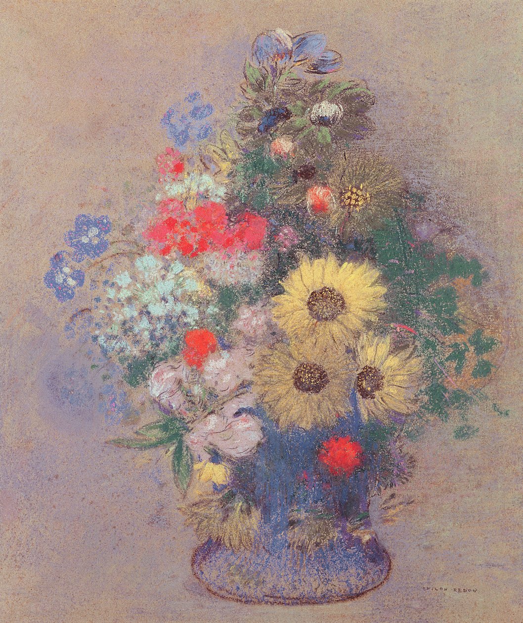 Vas med blommor, ca 1900 av Odilon Redon
