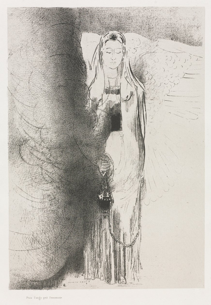 Och ängeln tog rökelsekaret av Odilon Redon
