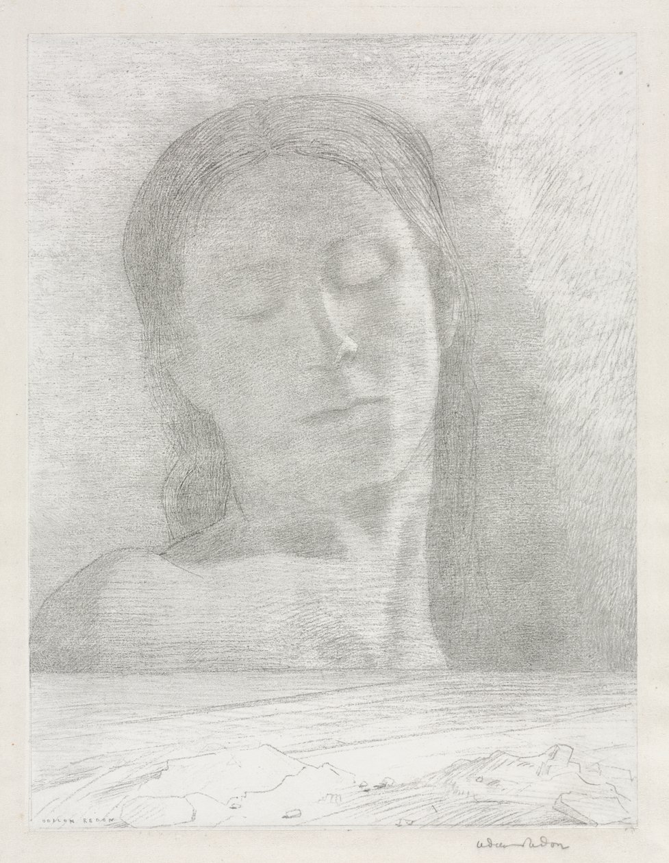 Stängda ögon av Odilon Redon