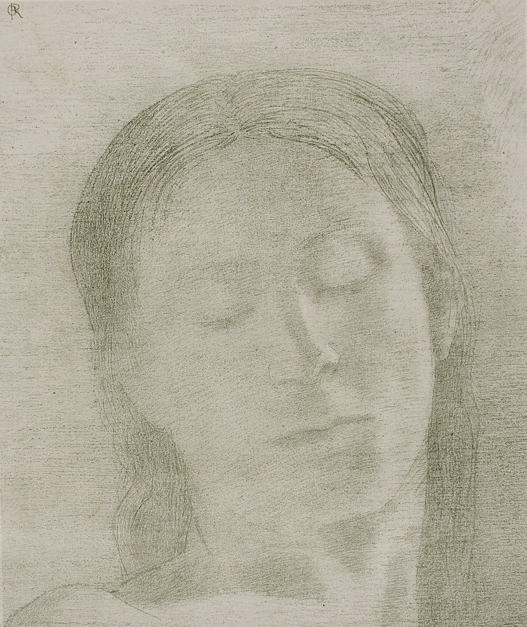 Slutna ögon, 1890 av Odilon Redon