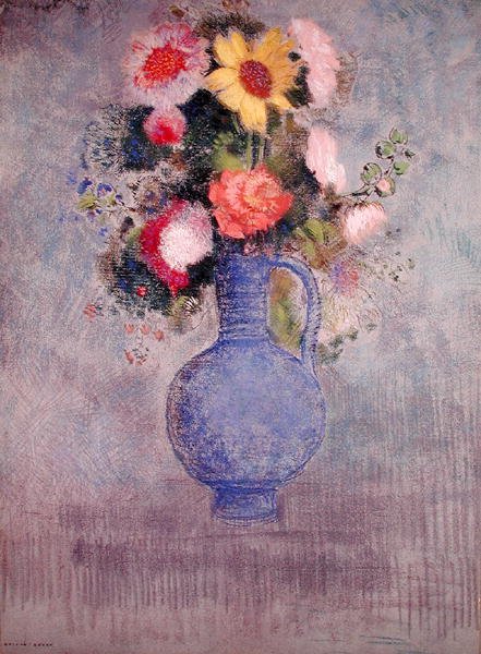 Blommor (pastell på papper) av Odilon Redon