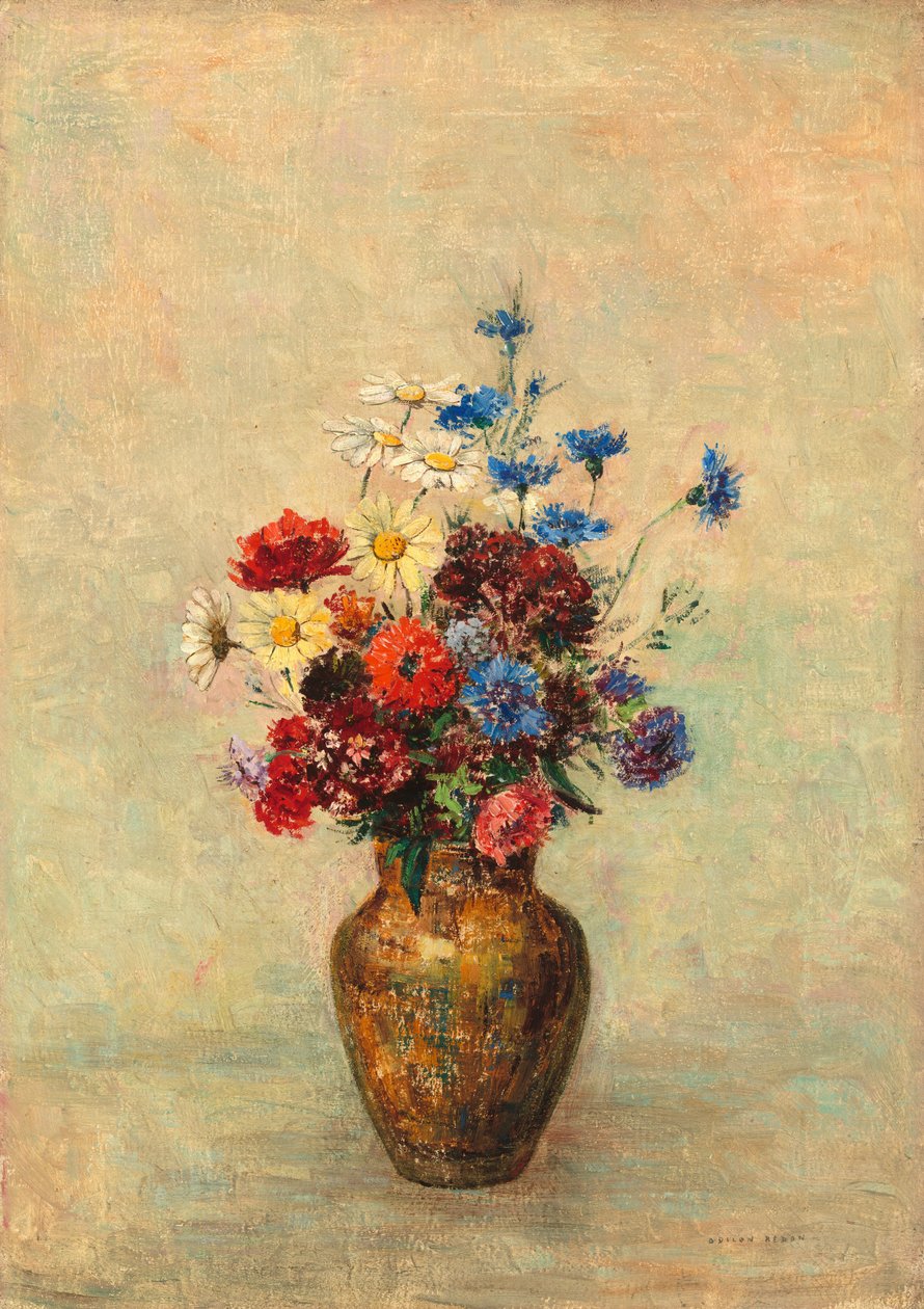 Blommor i en vas, ca. 1910. av Odilon Redon