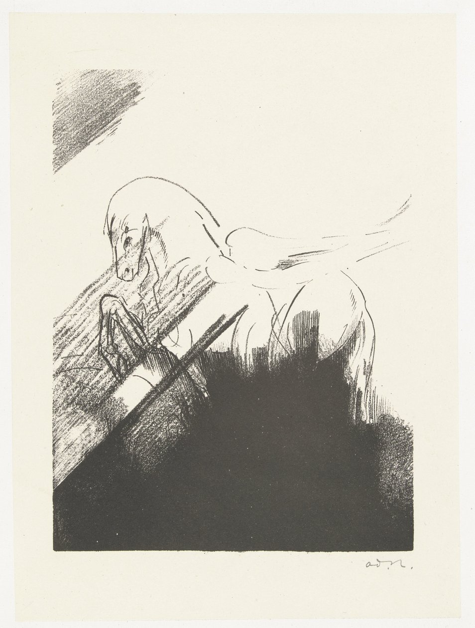 bevingad häst Cheval aile av Odilon Redon