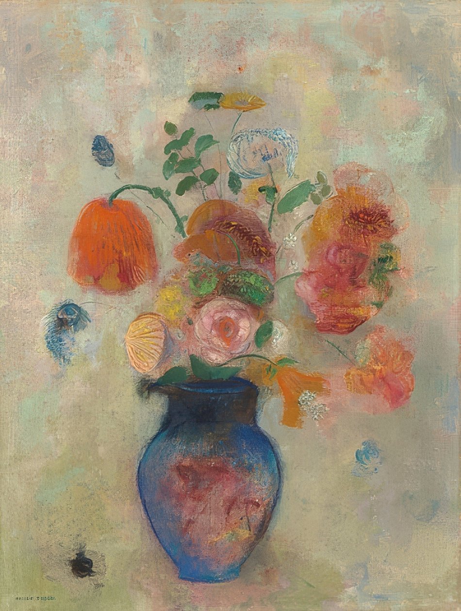 Stor vas med blommor. Omkring 1912 av Odilon Redon