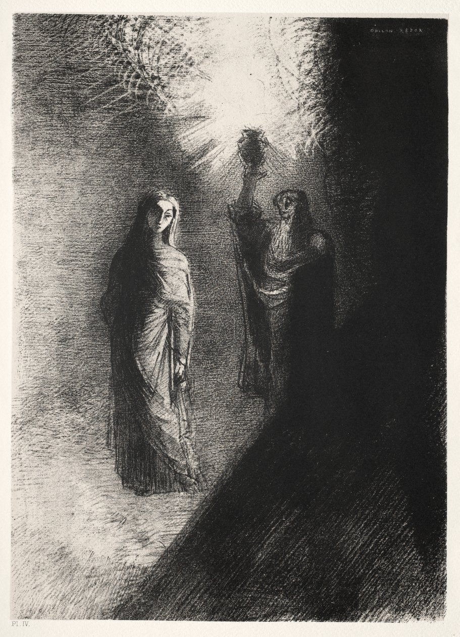 Han höjer bronsurnan av Odilon Redon