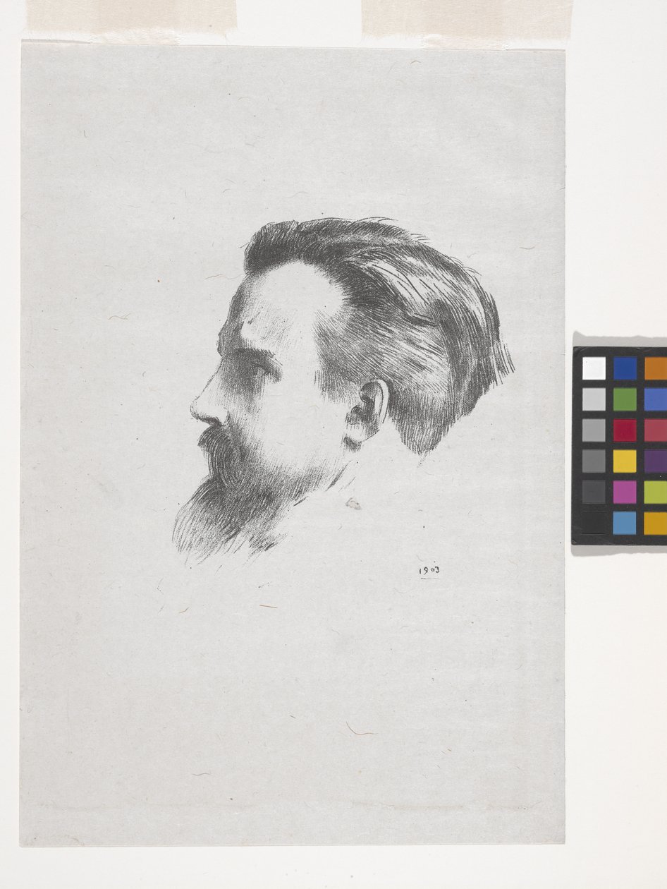 Maurice Denis (litografi på Chine Volant Paper) av Odilon Redon