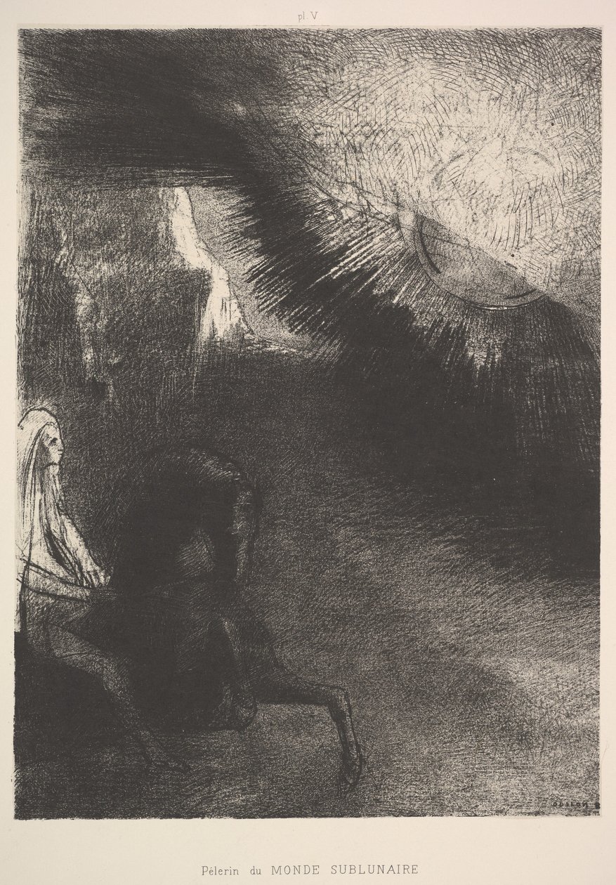 Pilgrim från en sublunar värld, 1891. av Odilon Redon