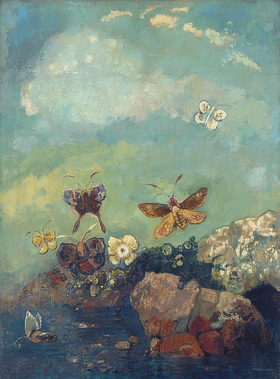 Fjärilar. Omkring 1910 av Odilon Redon