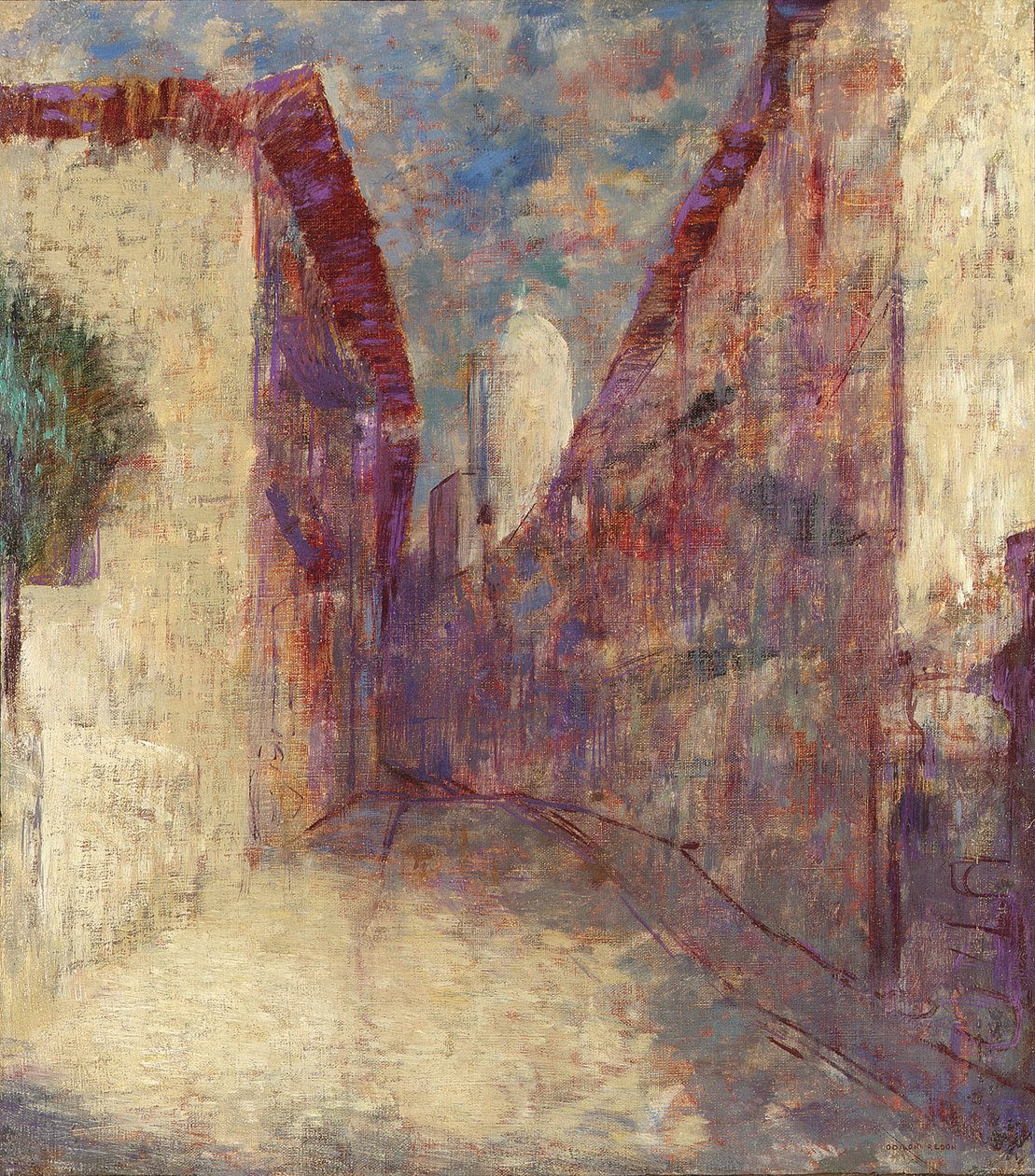 Gata i Fontarabie (olja på duk) av Odilon Redon