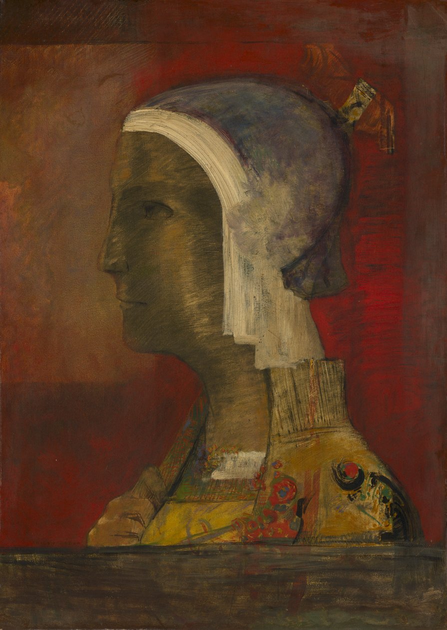 Symboliskt huvud av Odilon Redon