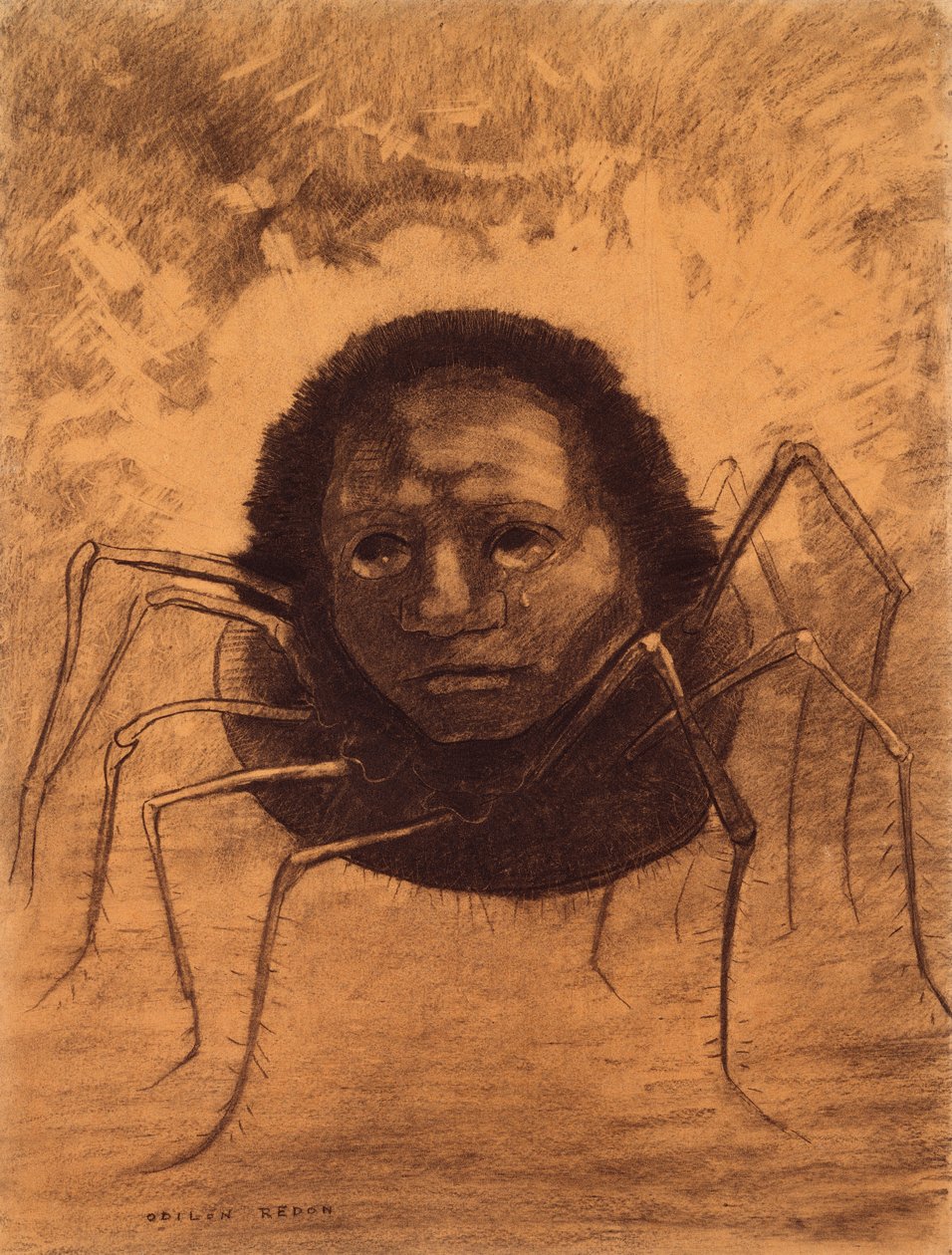 Den gråtande spindeln av Odilon Redon
