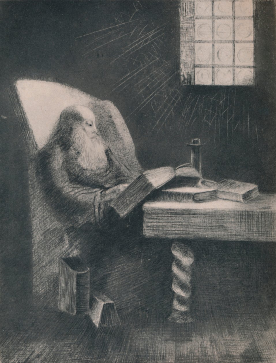 The Reader, ca 1892, 1946 av Odilon Redon