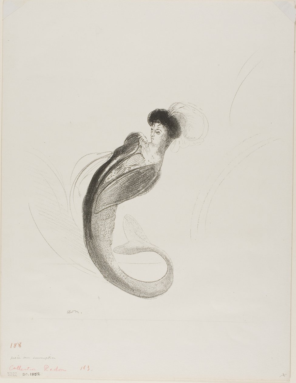Untitled Trial Lithograph av Odilon Redon
