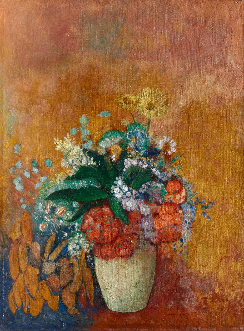 Vas med blommor av Odilon Redon
