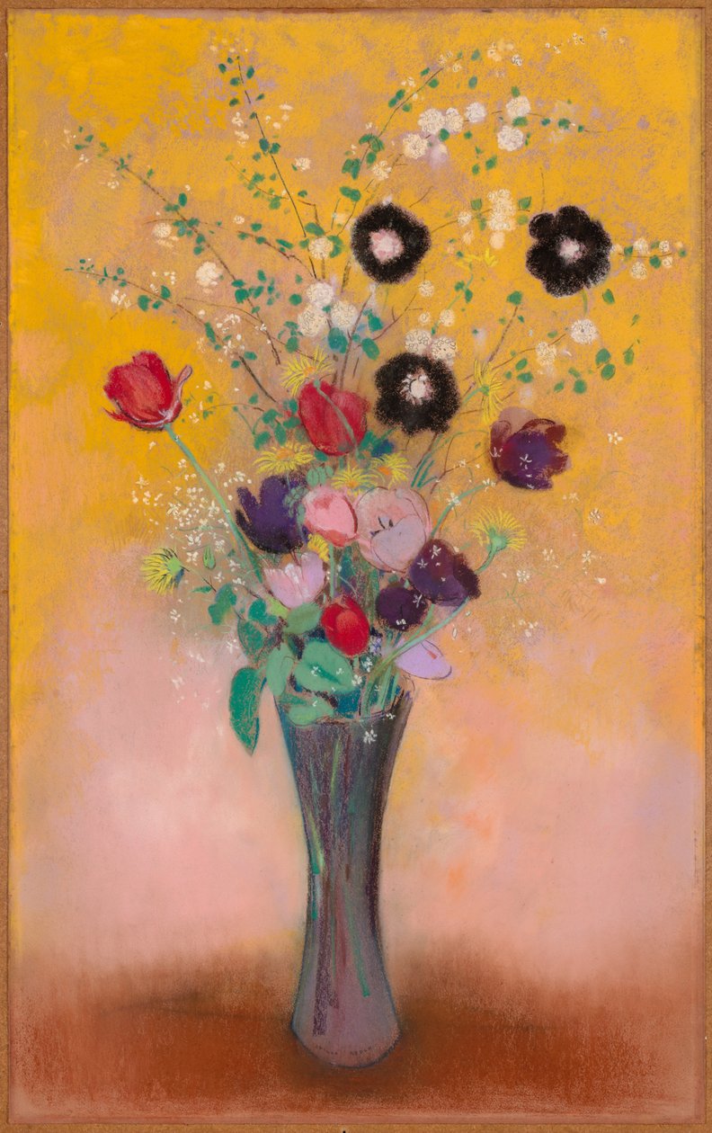 Vas med blommor av Odilon Redon