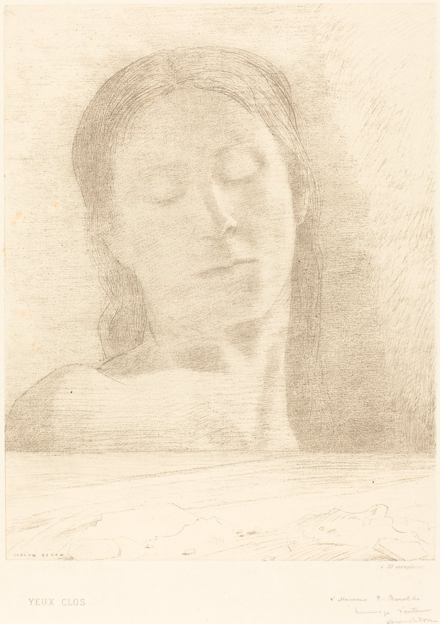 Yeux Clos (slutna ögon) av Odilon Redon