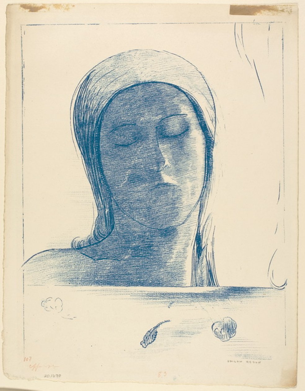 Stängda ögon av Odilon Redon