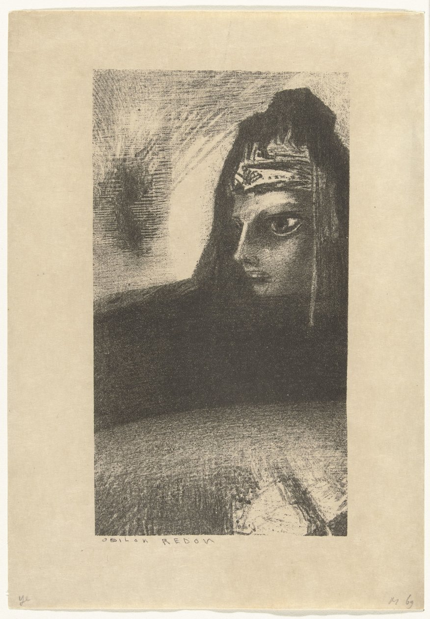 Svart Sfinx svart krona av Odilon Redon