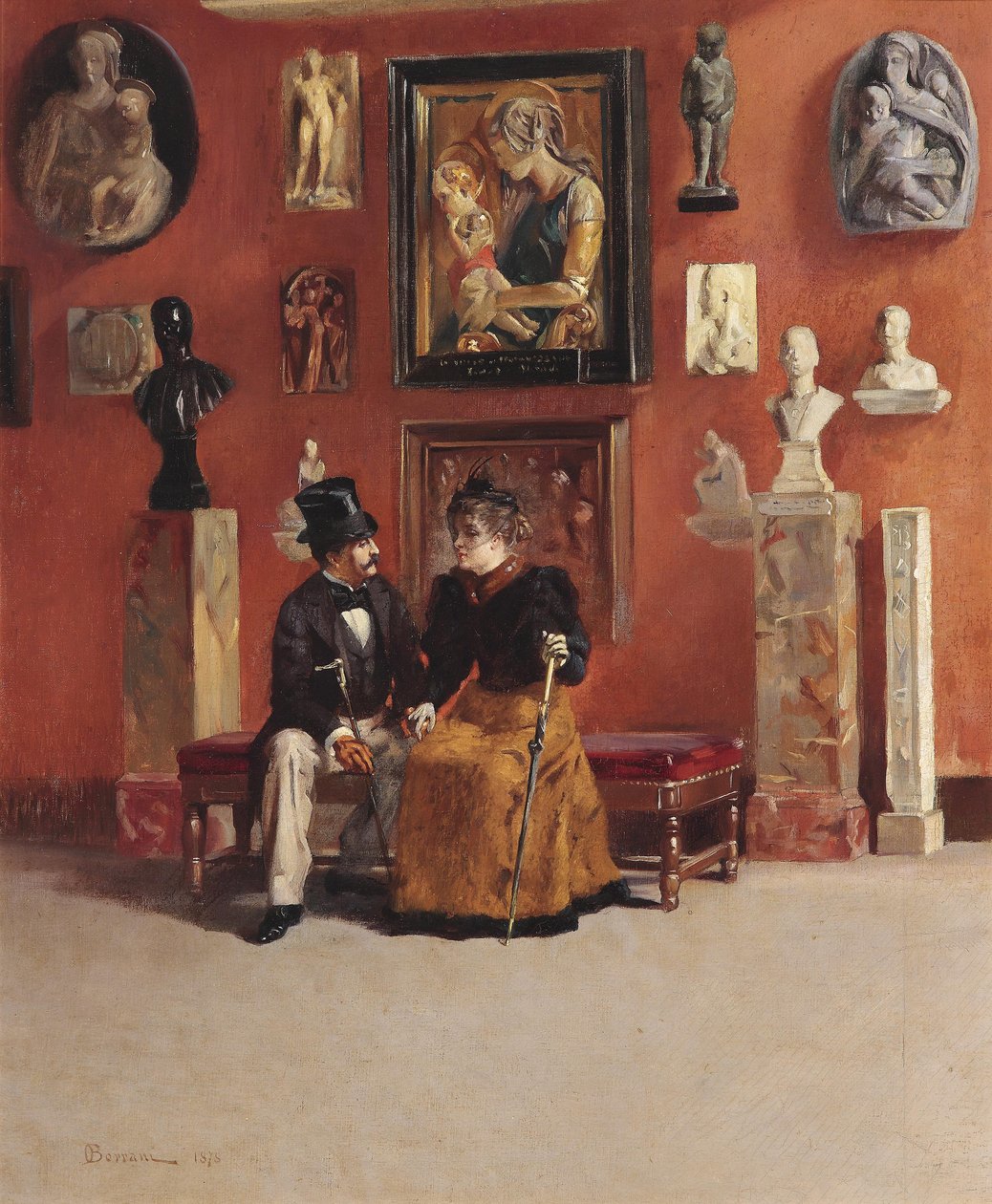 Rendezvous in den Uffizien av Odoardo Borrani