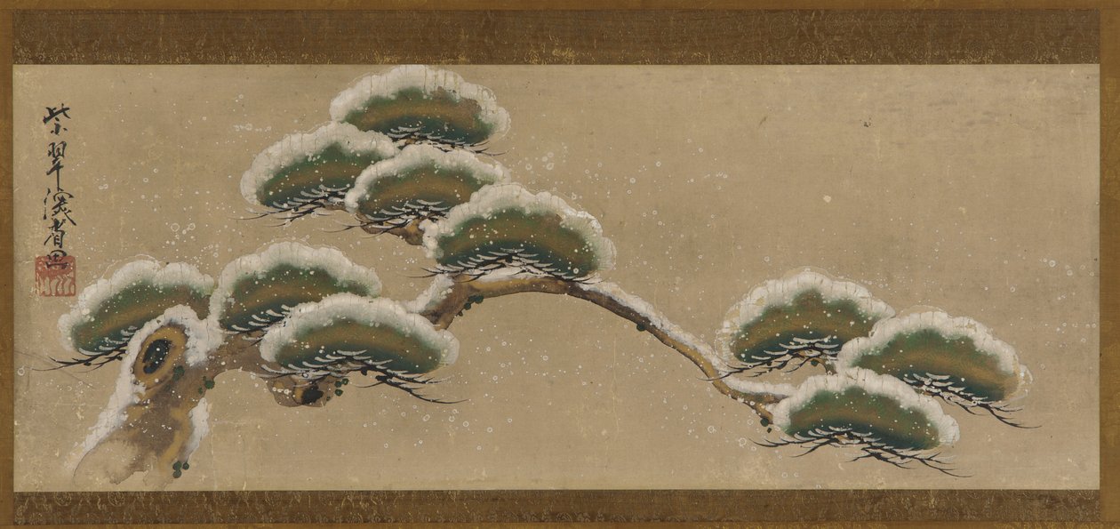 Snöbelastade tallkvistar, Edo-period, 1700-tal. av Ogata Kenzan