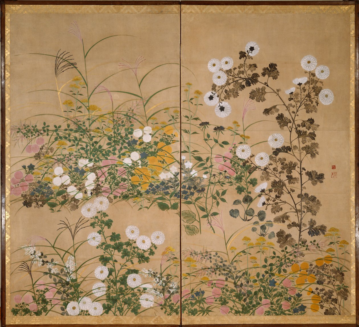 Blommande växter på hösten, 1700-talet av Ogata Korin