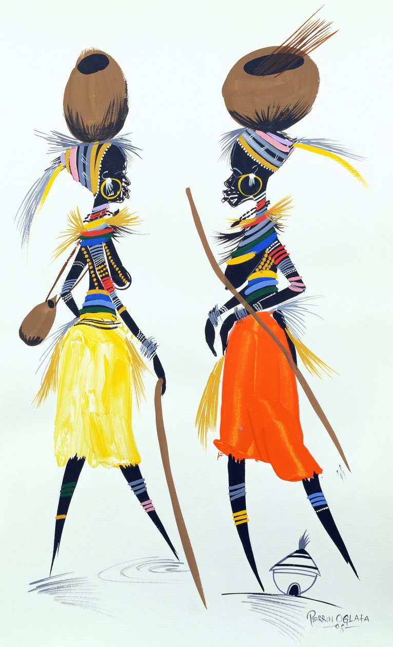 Black Models, 2008 (akryl och gouache på papper) av Oglafa Ebitari Perrin