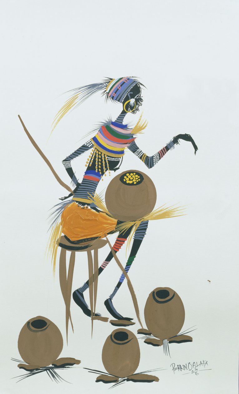 Livets krukor. 2008 (akryl och gouache på papper) av Oglafa Ebitari Perrin