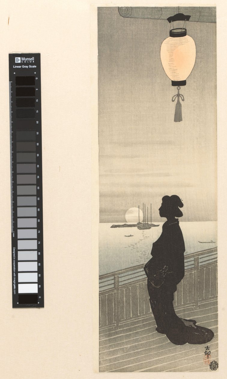Courtesan på verandan av Ohara Koson