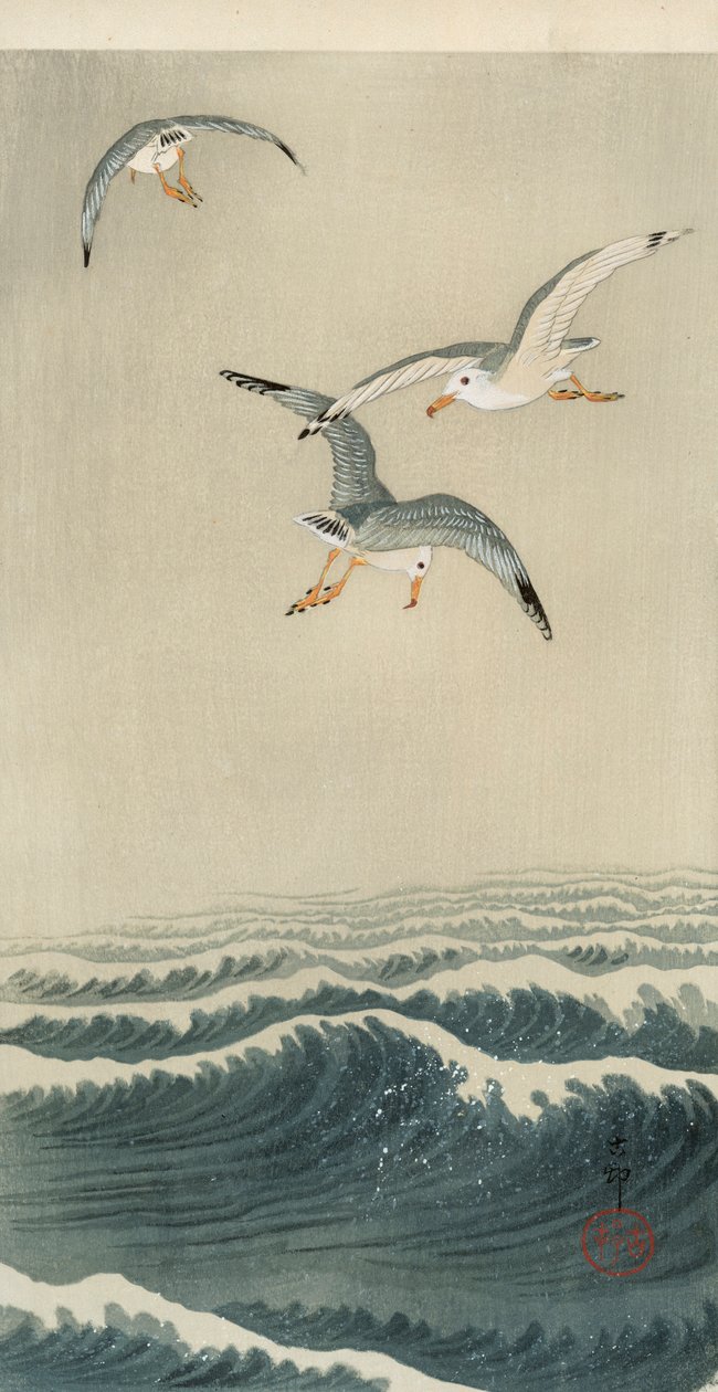 Måsar till sjöss av Ohara Koson