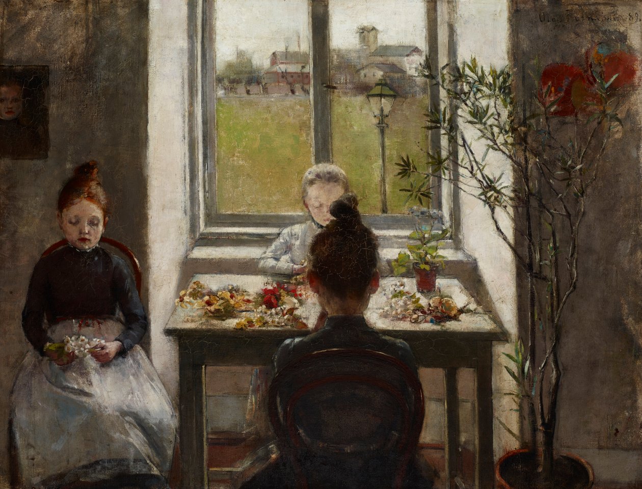 Blomstertjejer av Olga Boznanska