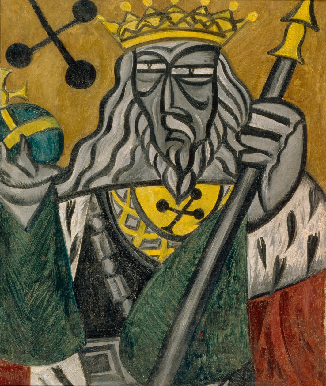 Kung av klubbar, 1915 av Olga Rozanova