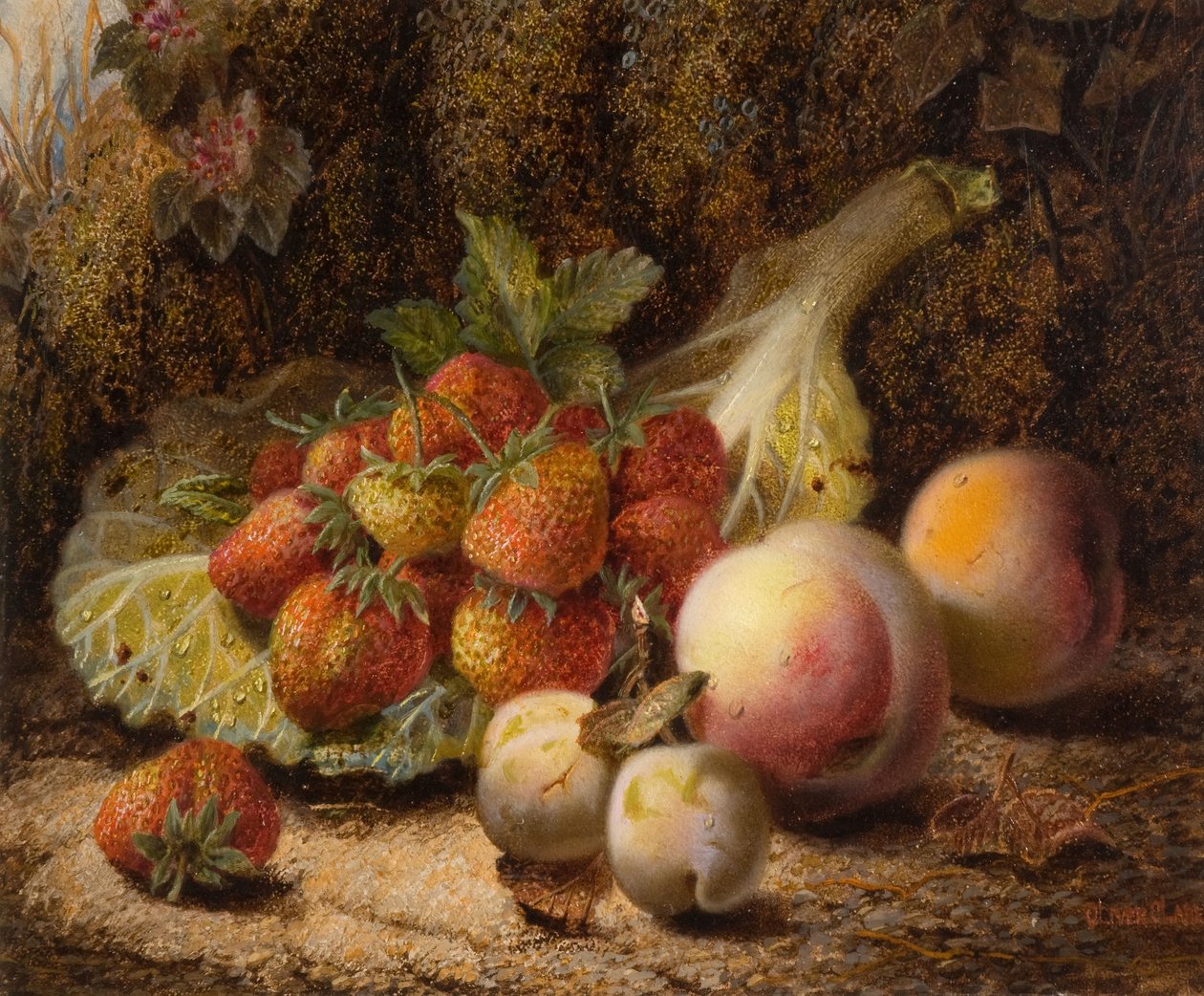 Stilleben med jordgubbar, 1916. av Oliver Clare