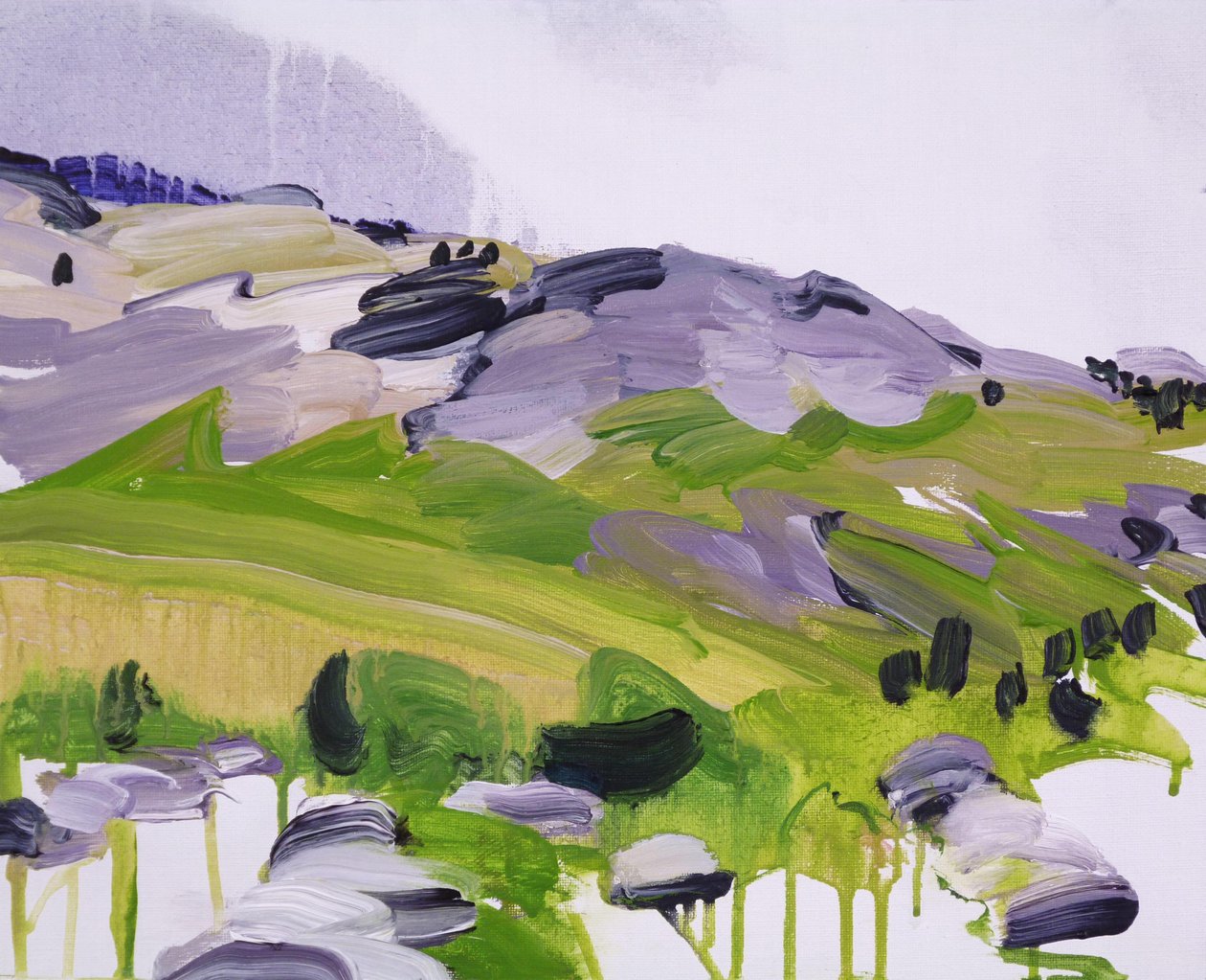 Leukerbad 14, 2012 (akryl på duk) av Olivier Morel